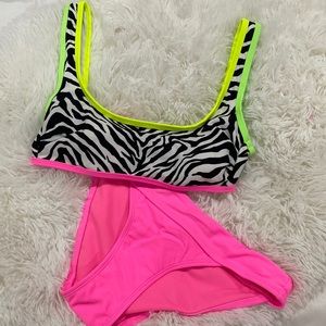 Neon 90s style swim suit